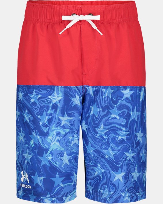 Boys' Pre-School UA Liquid Star Colorblock Volley Shorts, Red, pdpMainDesktop image number 0